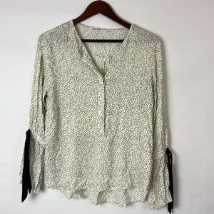 Zara polka Dotted Blouse with ties on sleeves